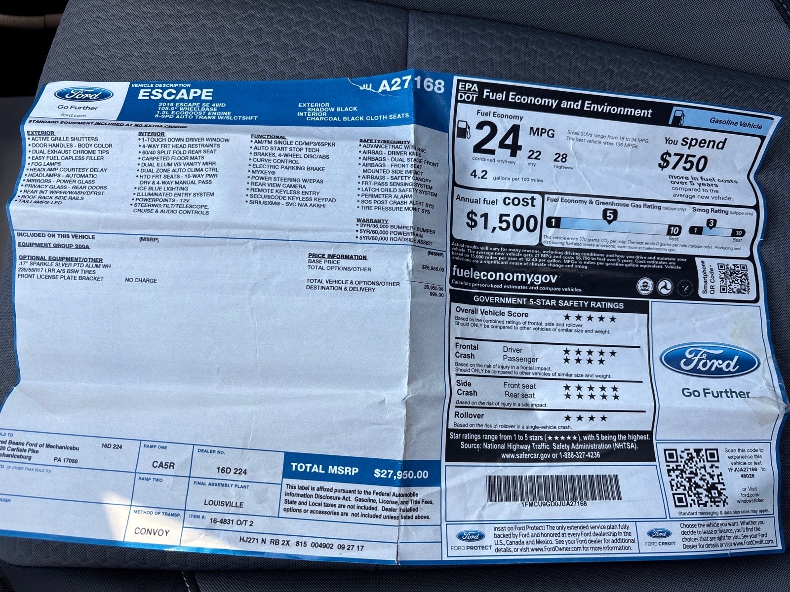 2018 Ford Escape SE